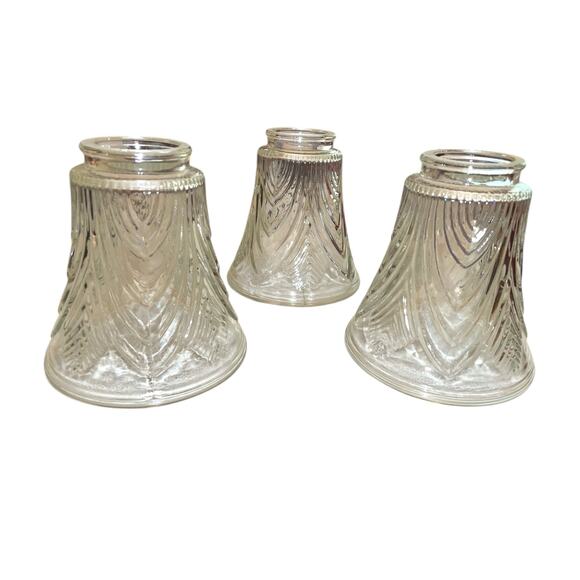 Ceiling Fan Glass Bulb Shades Set of Three - Picture 1 of 9